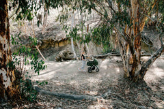 Organiskās kokvilnas bassinet lapa uz Bumbleride Indie Visu reljefu nometnē Zaļš no attāluma