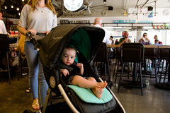 Bumbleride Reversible Seat Liner on Dawn Grey Indie - Closeup Global